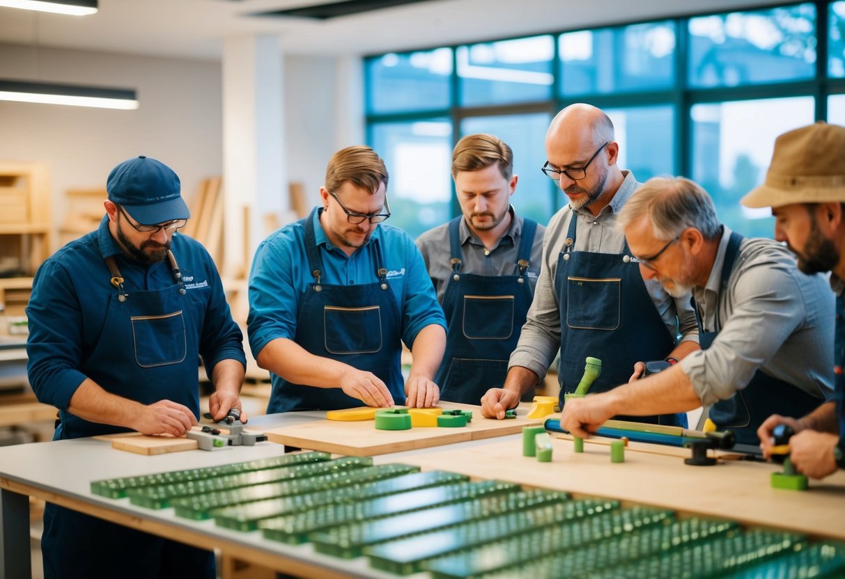 En gruppe dygtige håndværkere i Brande arbejder på energieffektive løsninger ved at bruge bæredygtige materialer og innovative teknikker